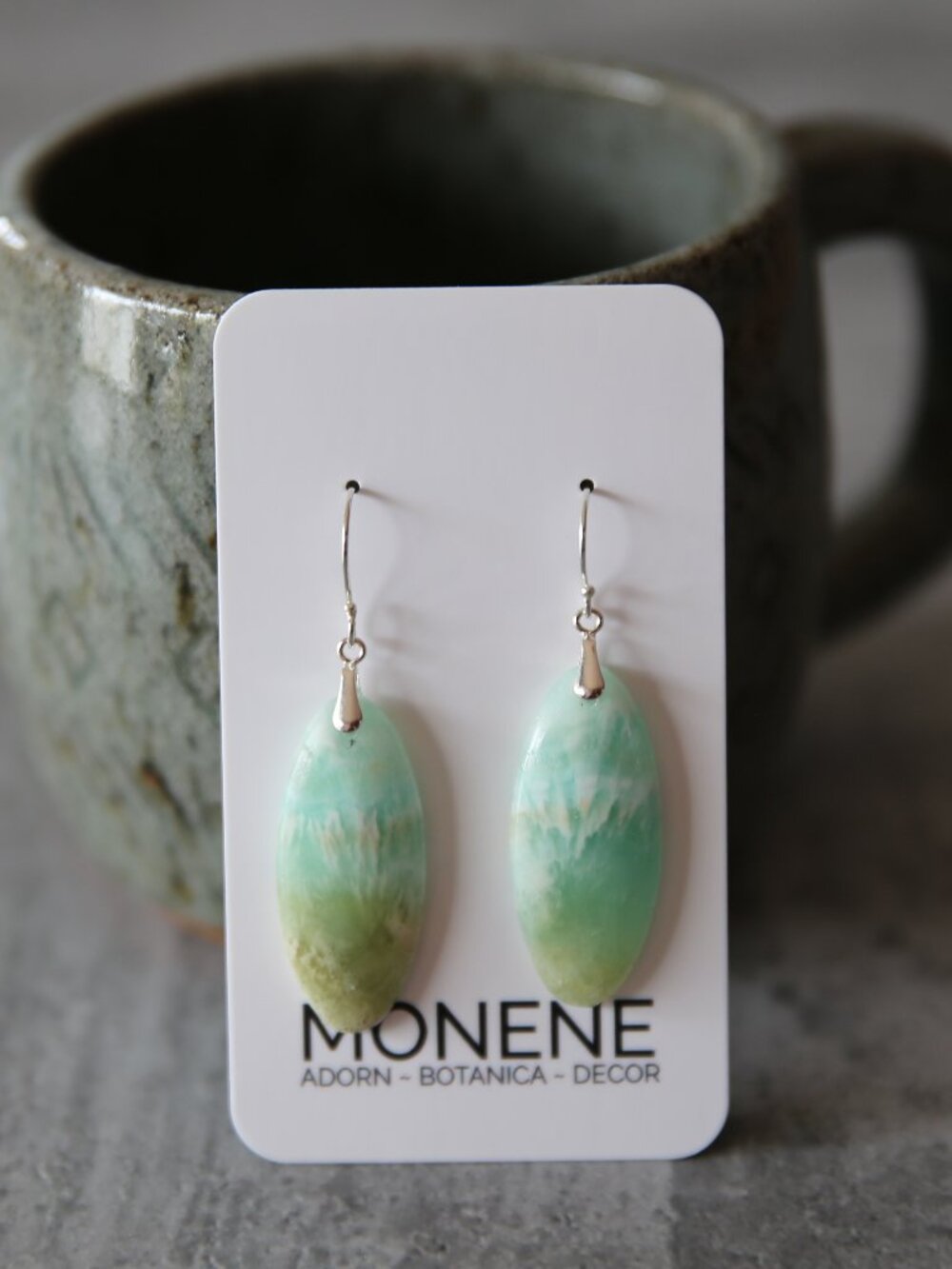 Quiet Current II | Hemimorphite Sterling Silver Earrings